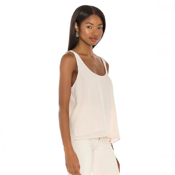 NEW CAMI NYC REVOLVE BEIGE SILK TOP - Picture 3 of 7